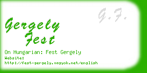 gergely fest business card